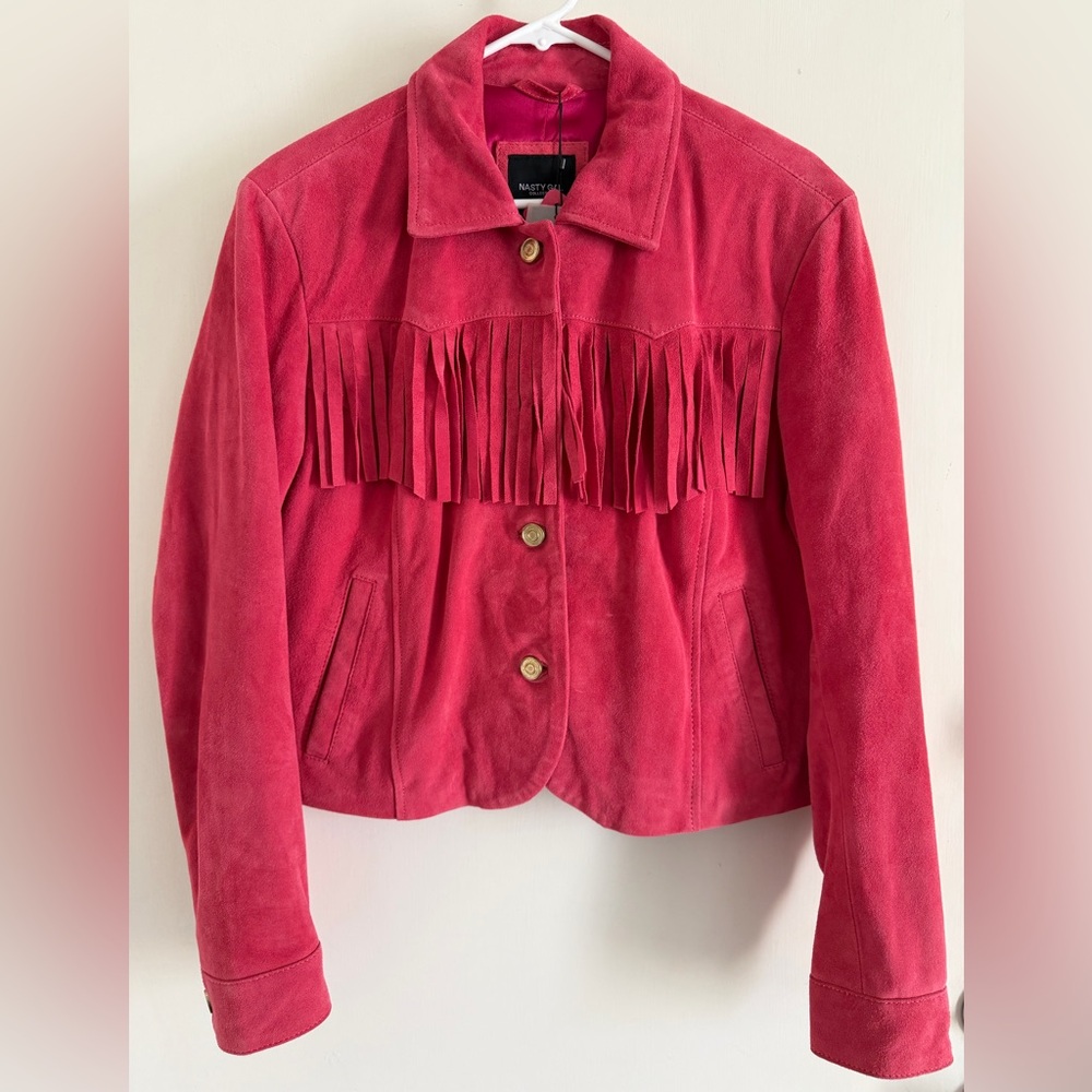 Pink Suede Fringe Jacket